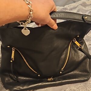 Michael Kors large black leather bag